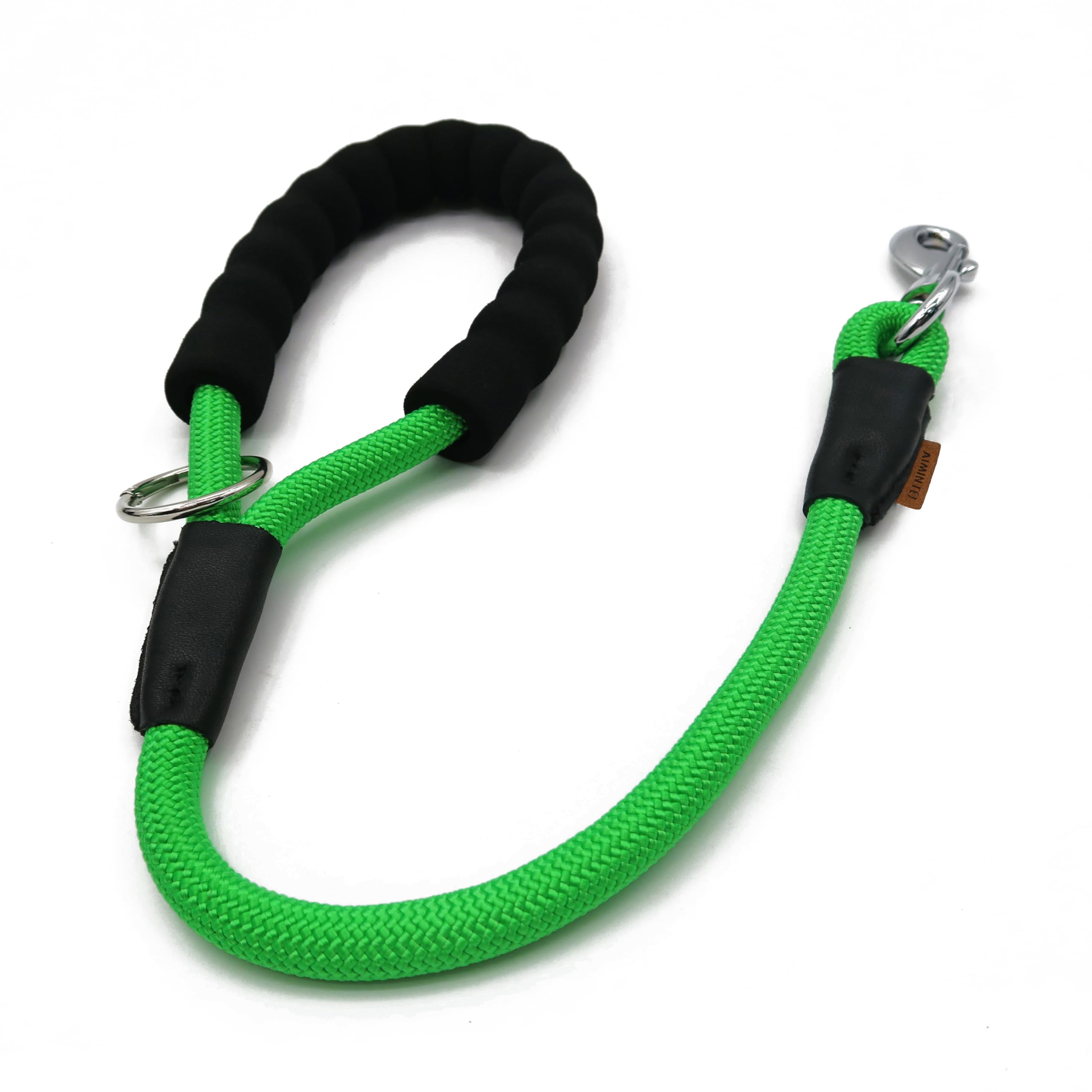 Aiminto Dog Leash, Braided Rope Traction – Walking Training Lead for Medium/Large Dogs ((1/2") - 2FT, Light Green)