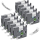 10Pack TZe-231 Compatible Brother Label Maker Tape TZe 12mm 0.47 Laminated White TZ Black on White Refills and Compatible with Brother P-Touch PT-D210 D220 H110 1000 1280 D400 Cube, 1/2" x 26.2'