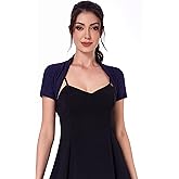 AmélieBoutik Women Short Sleeve Open Front Bolero Cropped Cardigan Shrug