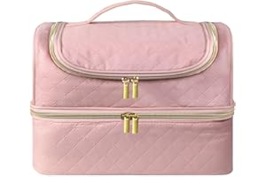 BOCZIF Nail Polish Carrying Case, Double-Layer Nail Polish Storage Bag- Fits Nail Dryer Lamp and 60 Bottles(15ml/0.5 fl.oz), Nail Polish Organizer bag with Dividers for Manicure Set