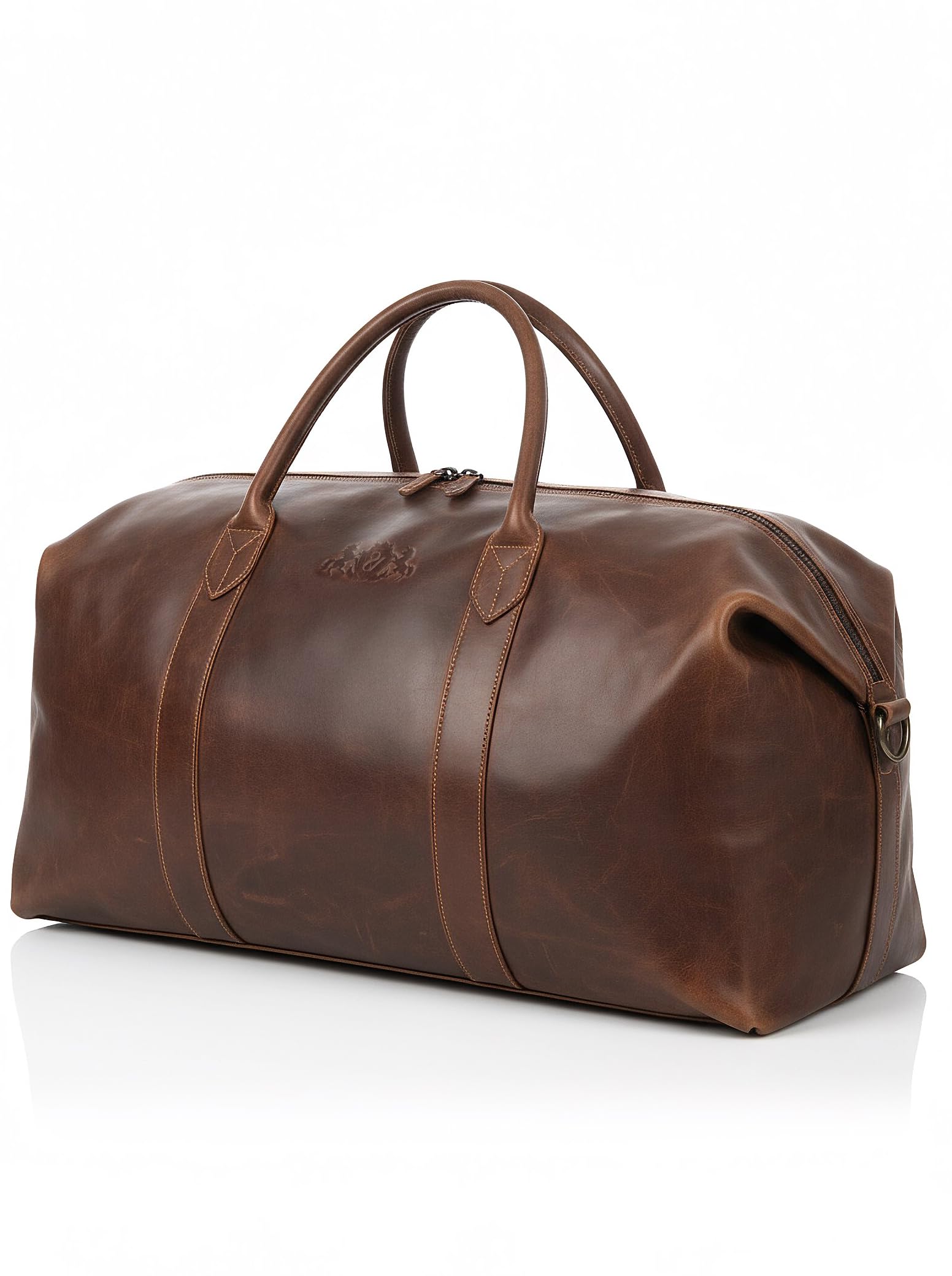SID & VAIN Travel Bag Holdall Chester XXL Duffel Bag Real Leather 56 cm Weekender Duffle Leather Bag Men´s Bag