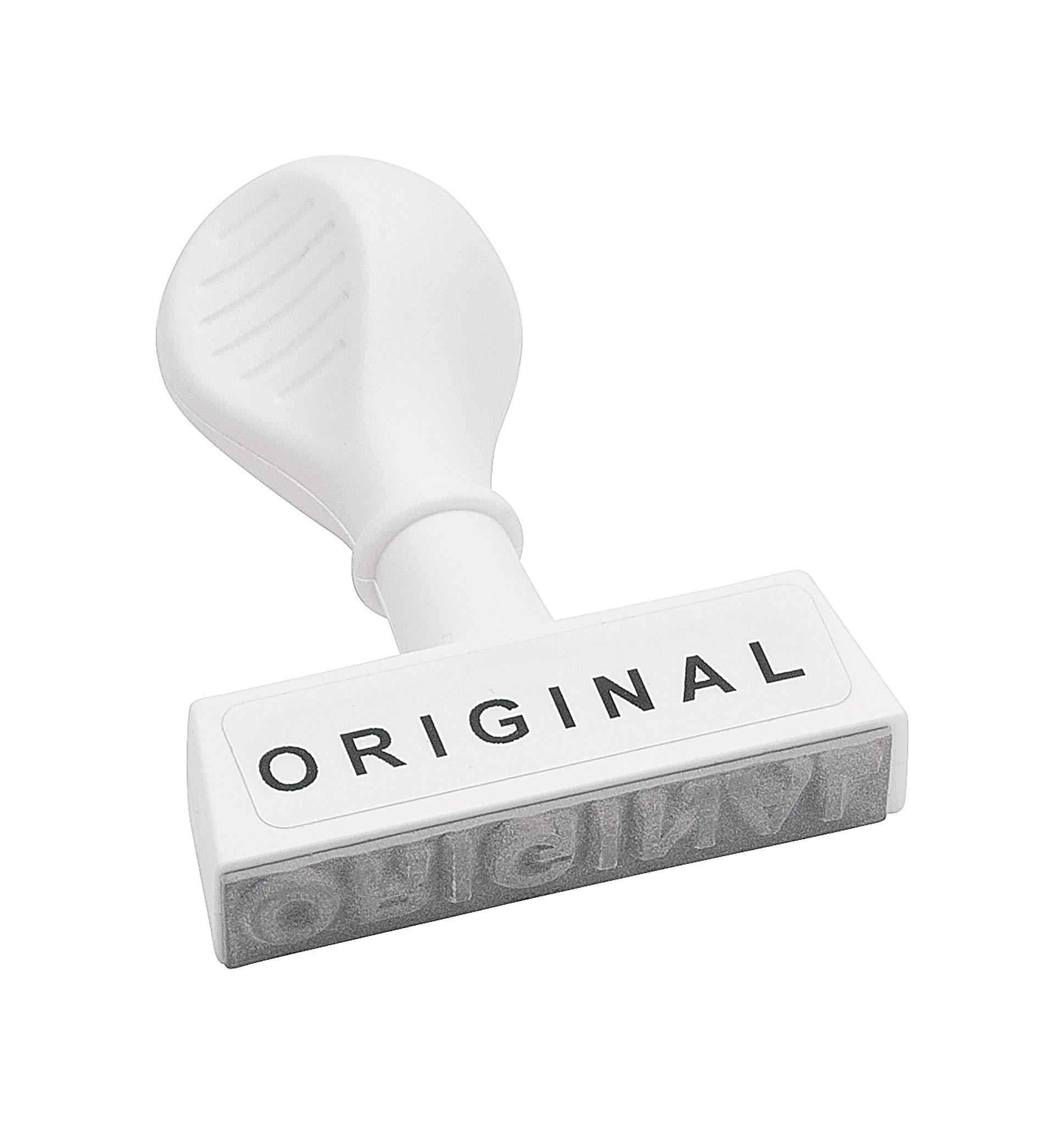 WEDO 19329 Stock Text Original Stamp Plastic Imprint Width Approx. 45 mm Text Height 5.5 mm Ergonomic Handle White