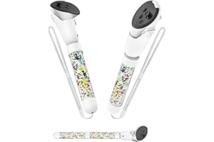 Rechale Handle Attachments Compatible with Meta Quest 3/3S/3S Xbox Edition, VR Game Gorilla Tag Long Arms Sticks, Beat Saber Handle Extensions Grips (White Colorful)