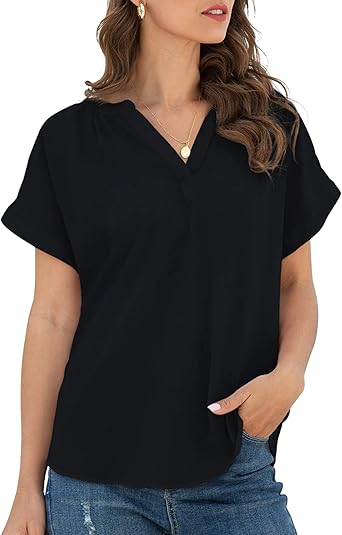 black v neck chiffon top