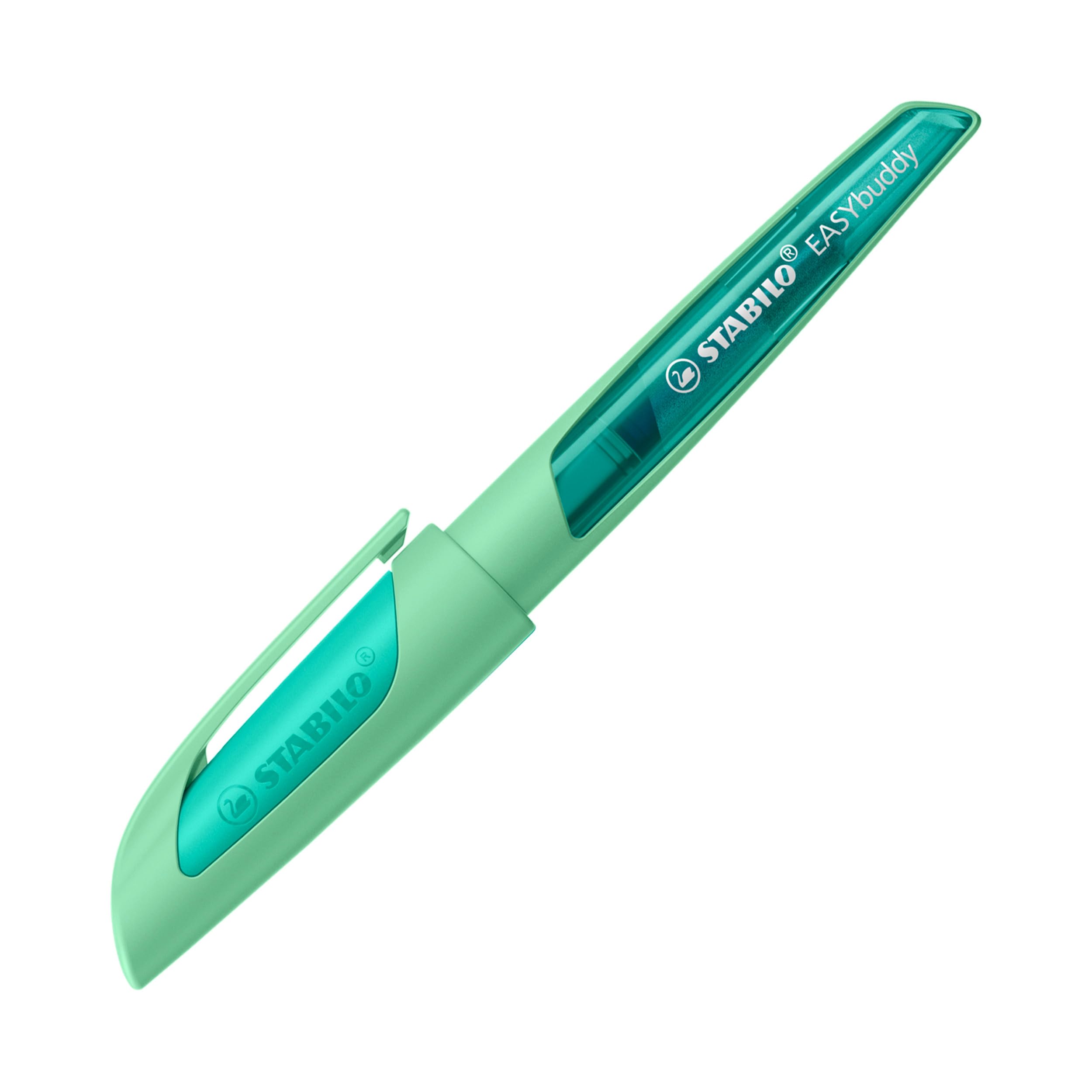 STABILO EASYbuddy Pastel - Ergonomic School Fountain Pen - L-Nib - Left-Handed - Pack of 1 - Hint of Mint