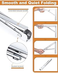 20-Inch Foldable Brackets for DIY Folding Shelves