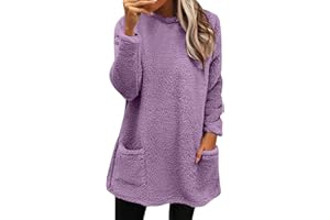 QINNYO Sweatshirt for Womens Fashion Winter Warm Sweater Pullover Fleece Thickening Plus Size Fall Clothes Casual Loose Tops