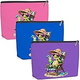 3 Pack Funny Beach Sea Turtle Gifts for Women Turtle Lovers Teacher Girls Trip Makeup Bag,Travel Essentials Cosmetic Bags for Women,Birthday Graduation Christmas Friendship Girl Weekend Thank You