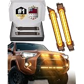 LED Front Grill Lights for Toyota 4Runner 2021-2024 Excl TRD Pro, Yellow | 5th Gen 4Runner Raptor Grille Lights, Upgrade 4Runner LED Lights, Snap-in Installation, OEM Style, Off-road Driving