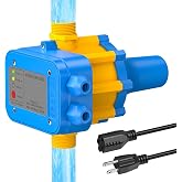 Smart Pressure Switch with Gauge for Well Pump, 110V-120V Automatic | Dry-Running Protection, For Submersible, Shallow Well, Garden, Jet Pump, Power &amp; Pump Cable Included, Heavy Duty Design
