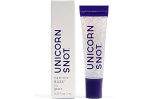UNICORN SNOT Glitter Lip Gloss - Long-Lasting Sparkly Lip Shine - Vegan & Cruelty Free Non-Sticky Formula - Lip Gloss for Festivals, Pride Accessories - High-Shine Lip Gloss, Sparkly Clear, Disco