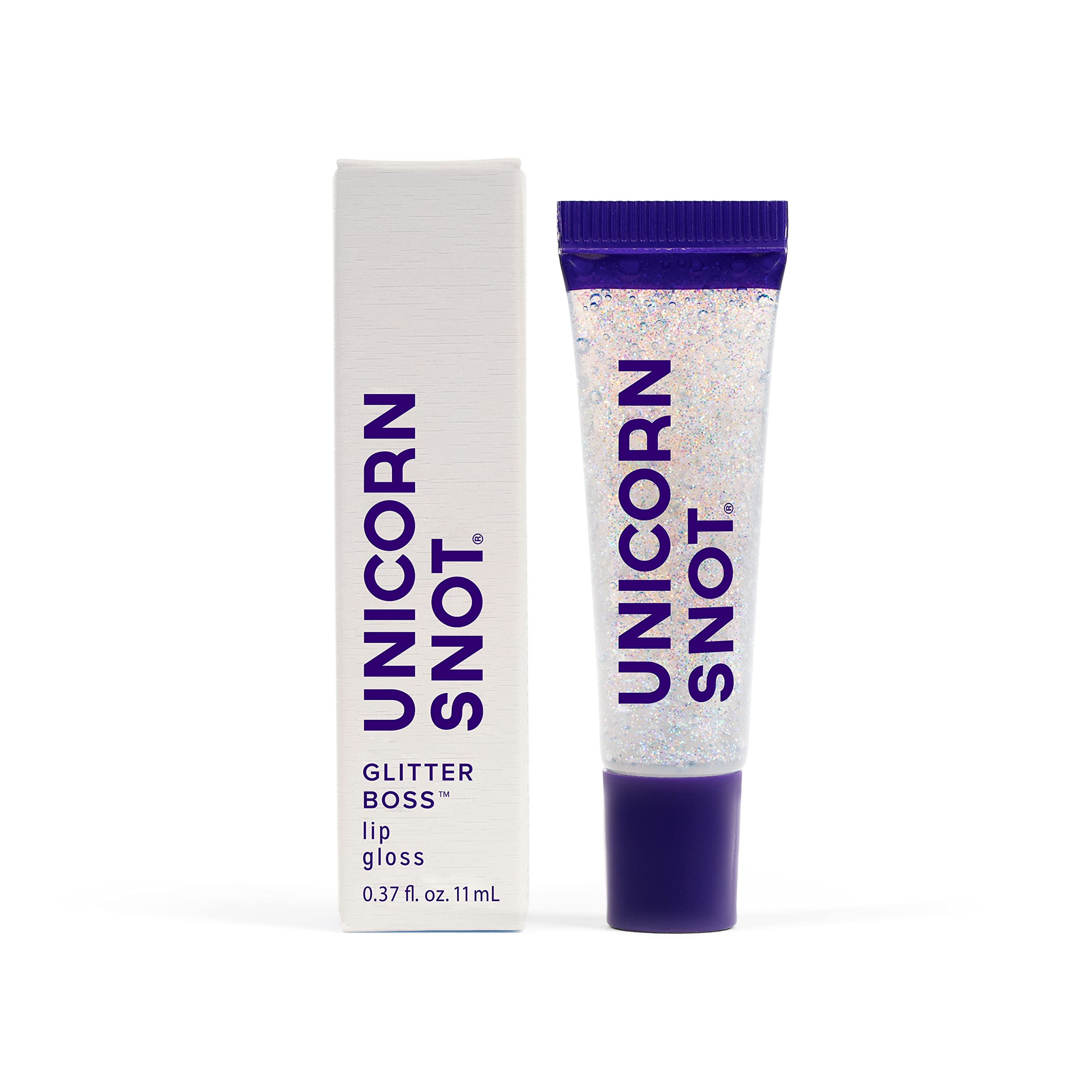 UNICORN SNOT Glitter Lip Gloss | Sparkly & Shimmer Glitter Lips for Festivals, Raves, Anime Cosplay, Halloween Costume Makeup | Vegan & Cruelty Free 0.37fl oz (Disco/Holographic Silver)