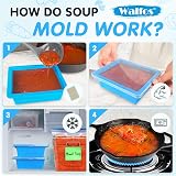 Walfos 2 Cup Silicone Freezing Tray with Lid 4 Pack Easy Meal Prep Storage view 4