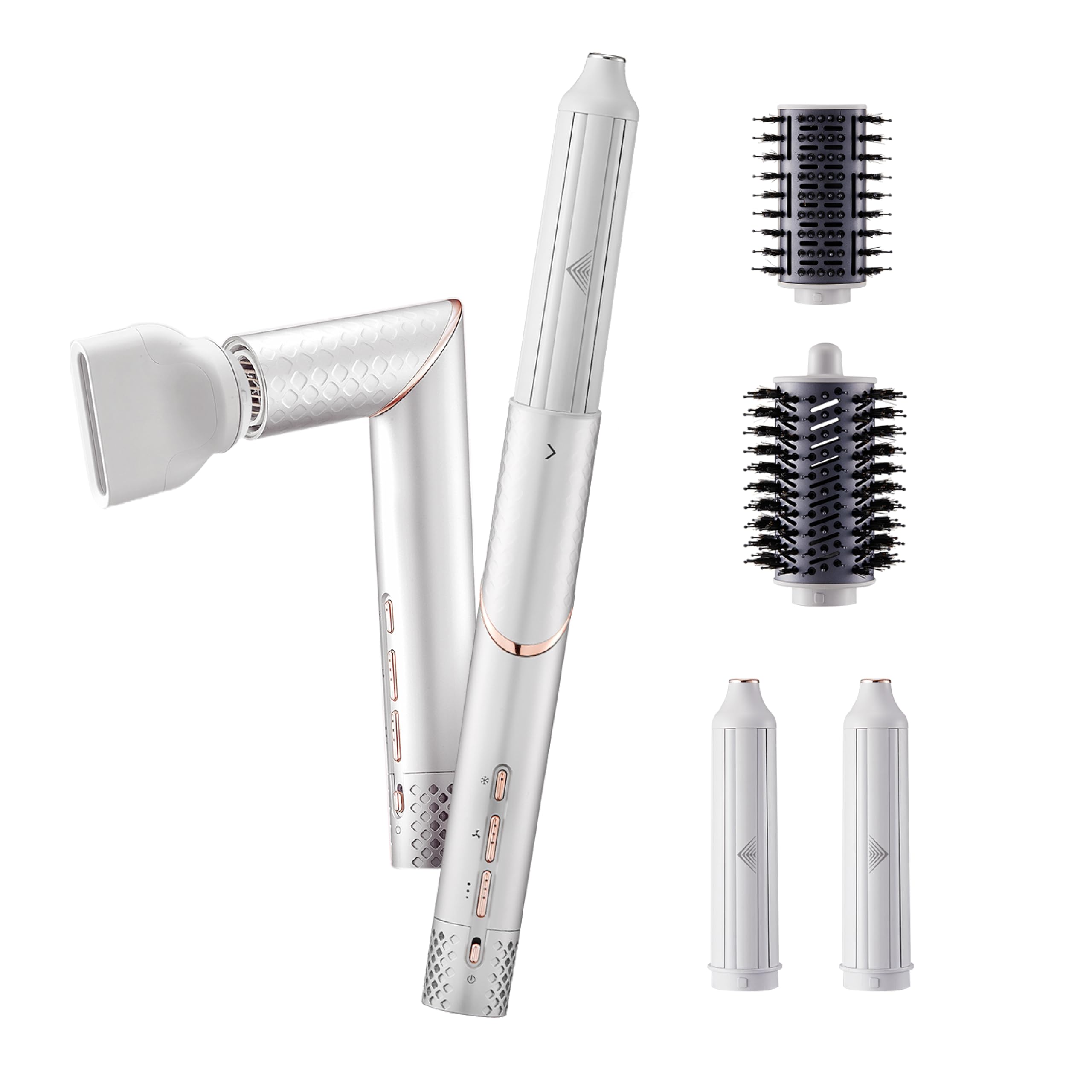 GLAMUP 5 in 1 Flexible Air Curler Hair Styler- Magic Styler, Hot Air Brush, Advanced High Speed Hair Dryer, No Heat Damage, for All Hair Types, Perfect for Travel, Gift Set