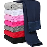 Kiiavoro Girls Fleece Lined Leggings Cotton Kids Winter Warm Leggings Thick Thermal Tights Pants