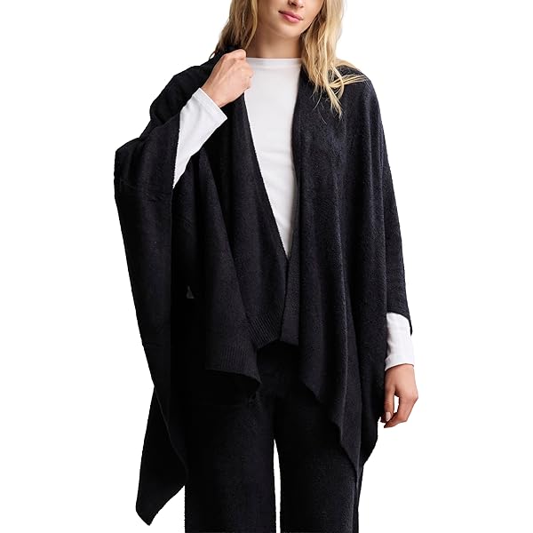 Barefoot Dreams® CozyChic® Shawl Collar Poncho, Stone, One Size at
