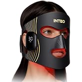 INTEO Red Light Therapy for Face, Red Light Therapy Mask, LED Face Mask | 4 Color Light Modes,850NM Light,Portable for Home&amp;Travel,Breathable&amp;Lightweight 3D Fit Design,400 High Energy LED Beads,Black