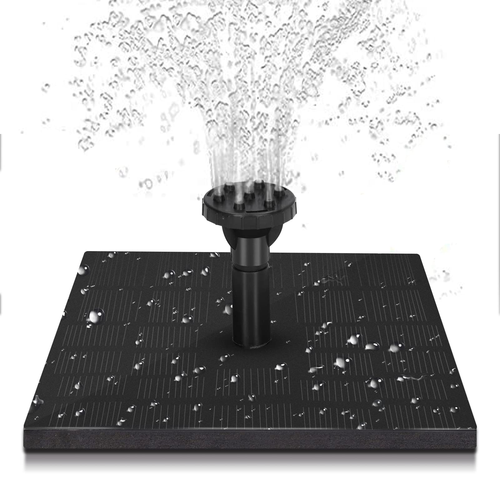 PLPLAAOO Solar Water Fountain - 7V 1.4W Monocrystalline Silicone Square Pump for Garden, Pool, and Outdoor Waterscape