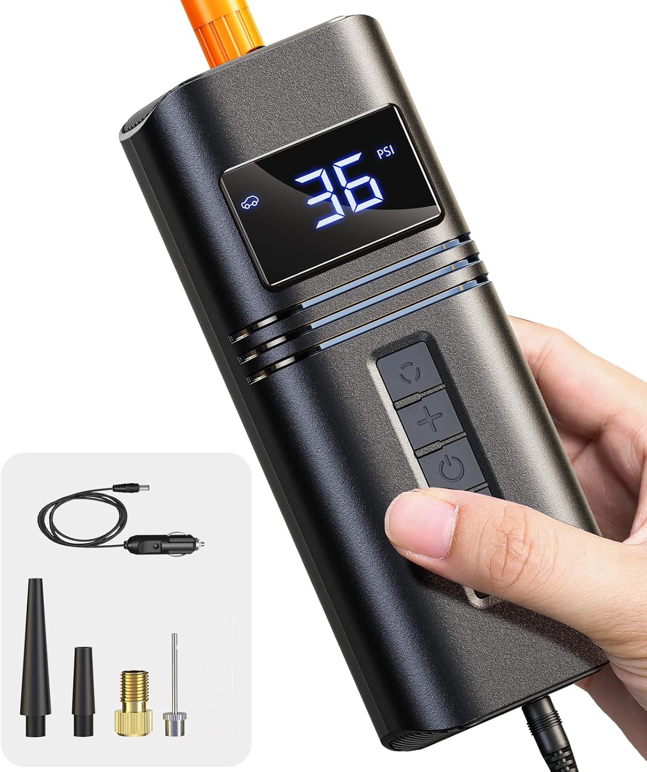 Photo 1 of *dirty item*
Tire Inflator Portable Air Compressor Car Tires, 38L/min Fast Inflate, 12V DC Air pump for Car Tires, Powerful & Small, Car Tire Pump LED Light - Only Compatible with Car Cigarette Lighter