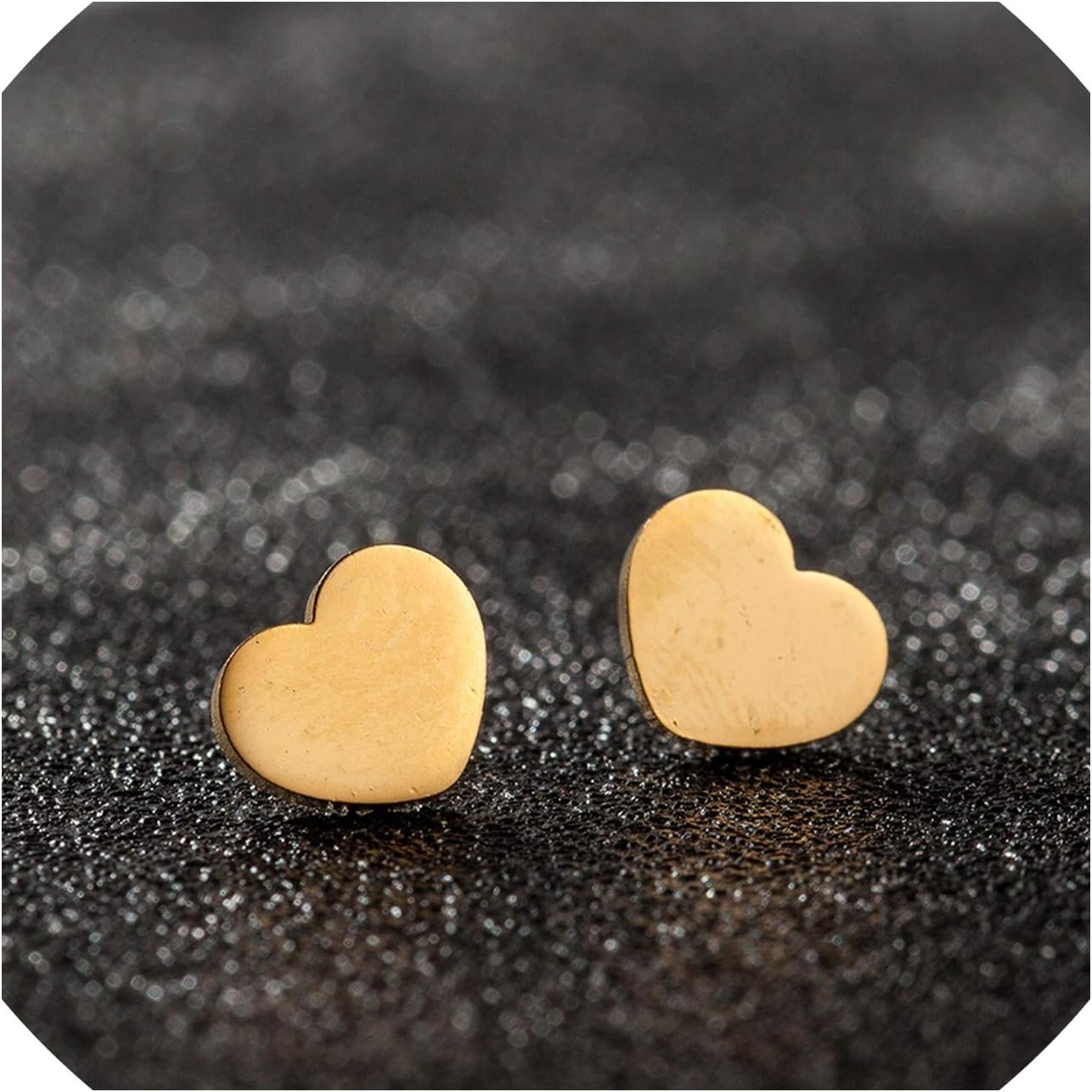 Gold color Love Earrings 316L Stainless Steel Fashion Letter Gold Color Heart Stud Earrings for Women Party Gift