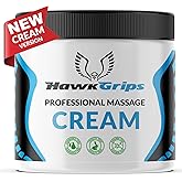HawkGrips Professional Massage Cream, 8oz, Unscented with Shea Butter, Muscle and Body Moisturizing, Safe & Clean Ingredients, Non-Greasy, Non-Staining, Whole Body Use - Neck, Back, Foot, Deep Tissue