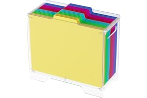Solinxe Acrylic Hanging File Folders Organizer -for Letter Size, Clear Desk File Document Magazine Storage Box with Handle, A