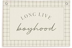 Lacama Long Live Boyhood Banner, Boy Nursery Decor, Canvas Banner Wall Hanging Banner Flag Decor for Nursery Playroom Toddler Room, Boys Kids Room Decor 30x20 Inch