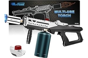 ARTFLAMM Propane Torch Gun, Powerful Cooking Grill Torch Gun, Adjustable Flamethrower Multi Use Blow Torch for BBQ, Campfire, Charcoal Wood Grills Lighter(Tank Not Included)