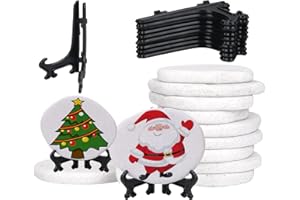 Lulonpon 10 Pieces Large Painting Rocks, 3-4 Inches White Round Rocks for Painting with 10 Stands,Smooth Rocks Bulk,Flat Rocks,Natural Smooth Surface Arts and Crafting Painting Supplies