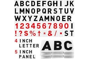 Leinuosen 300 Pcs Sign Letter Printed on Marquee Flexible Outdoor Black Portable Sign Board Plastic Changeable Letters and Nu