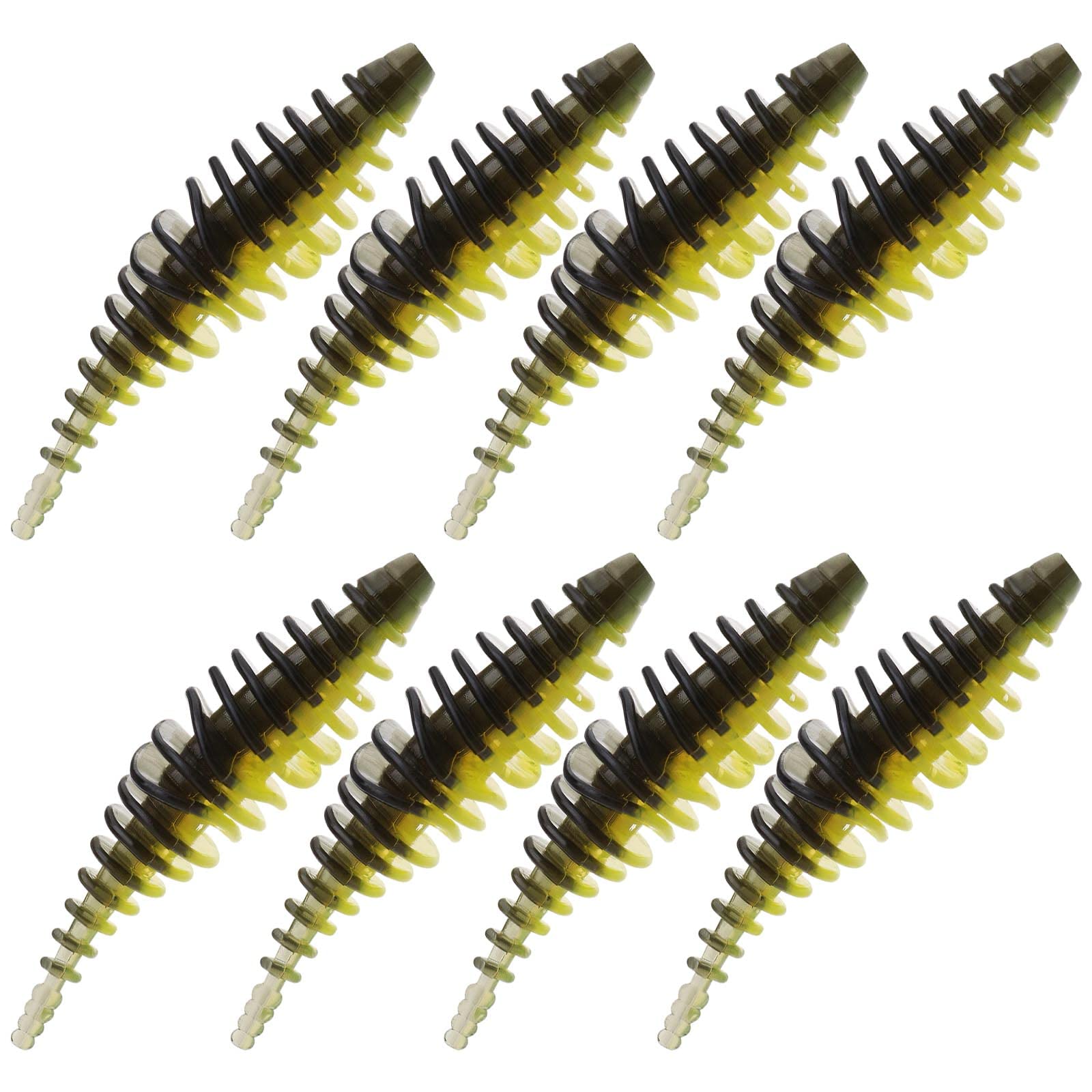 Create idea 8PCS Soft PVC Fishing Lures Artificial Biomimetic Weedless Soft Lures Simulation Worms Bait for Freshwater and Saltwater Fishing