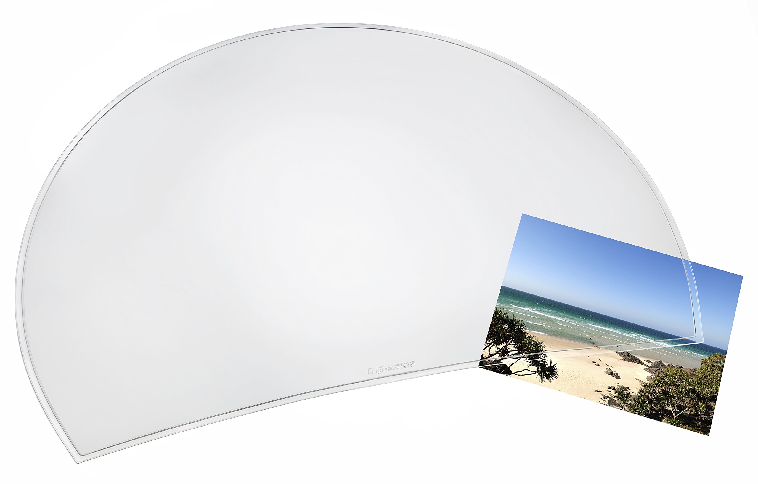 Läufer Matton Rondo 32610 Transparent Desk Mat, Semicircular, 50 x 70 cm