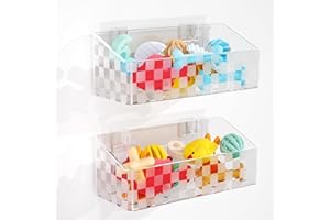 Natheeph Bath Toy Storage Holder, 2 Pack Large Capacity Bath Toy Organizer for Tub Clear Baby Bathtub Toy Storage Multi Use Shower Caddy for Bathroom, Bedroom & More