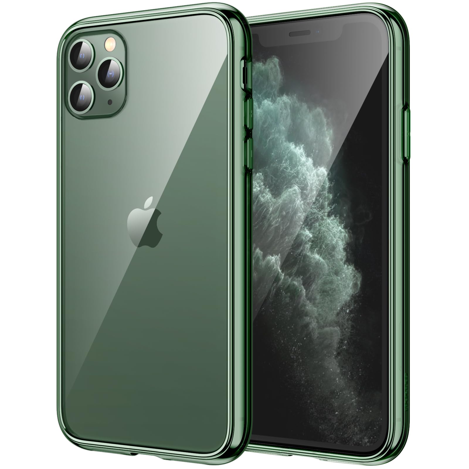 JETech Case for iPhone 11 Pro Max 6.5-Inch, Non-Yellowing Shockproof Phone Bumper Cover, Anti-Scratch Clear Back (Alpine Green)