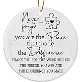 Thank You Christmas Ornament - Thank You Gifts, Appreciation Gifts for Women Coworker Team Staff Volunteer Friend Teacher Boss Nurse - Never Forget You are The Piece That Made The Difference Ornaments