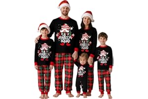 Onyagin Family Christmas Pajamas Matching Sets Xmas Holiday Pjs Plaid Sleepwear Outfits For Women Men Adults Couples