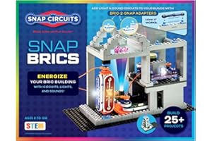 Snap Circuits BRIC: Structures | Brick & Electronics Exploration Kit | Over 20 Stem & Brick Projects | Full Color Project Manual | 20 Parts | 75 BRIC-2-Snap Adapters | 140+ BRICs