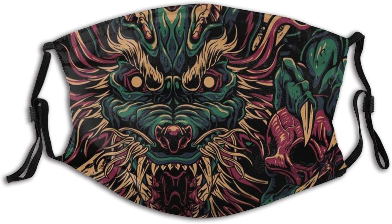 Dragon Artwork0 Face Masks Washable Reusable Adjustable 3D Printed Mask Unisex