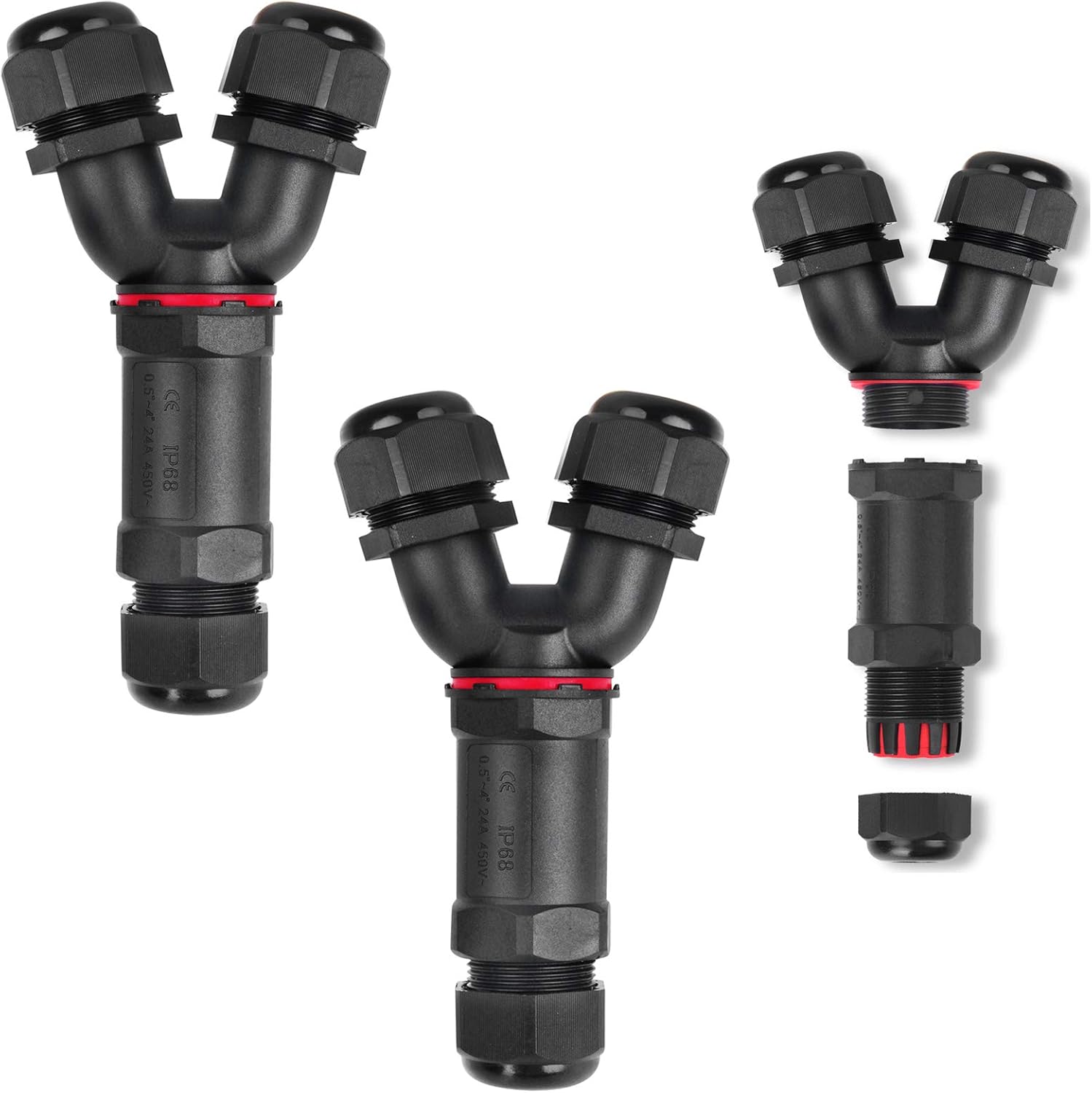 IP68 Waterproof Junction Box - 1 In, 1 Out / 1 In, 2 Out (2-Way / 3-Way - Foto 2