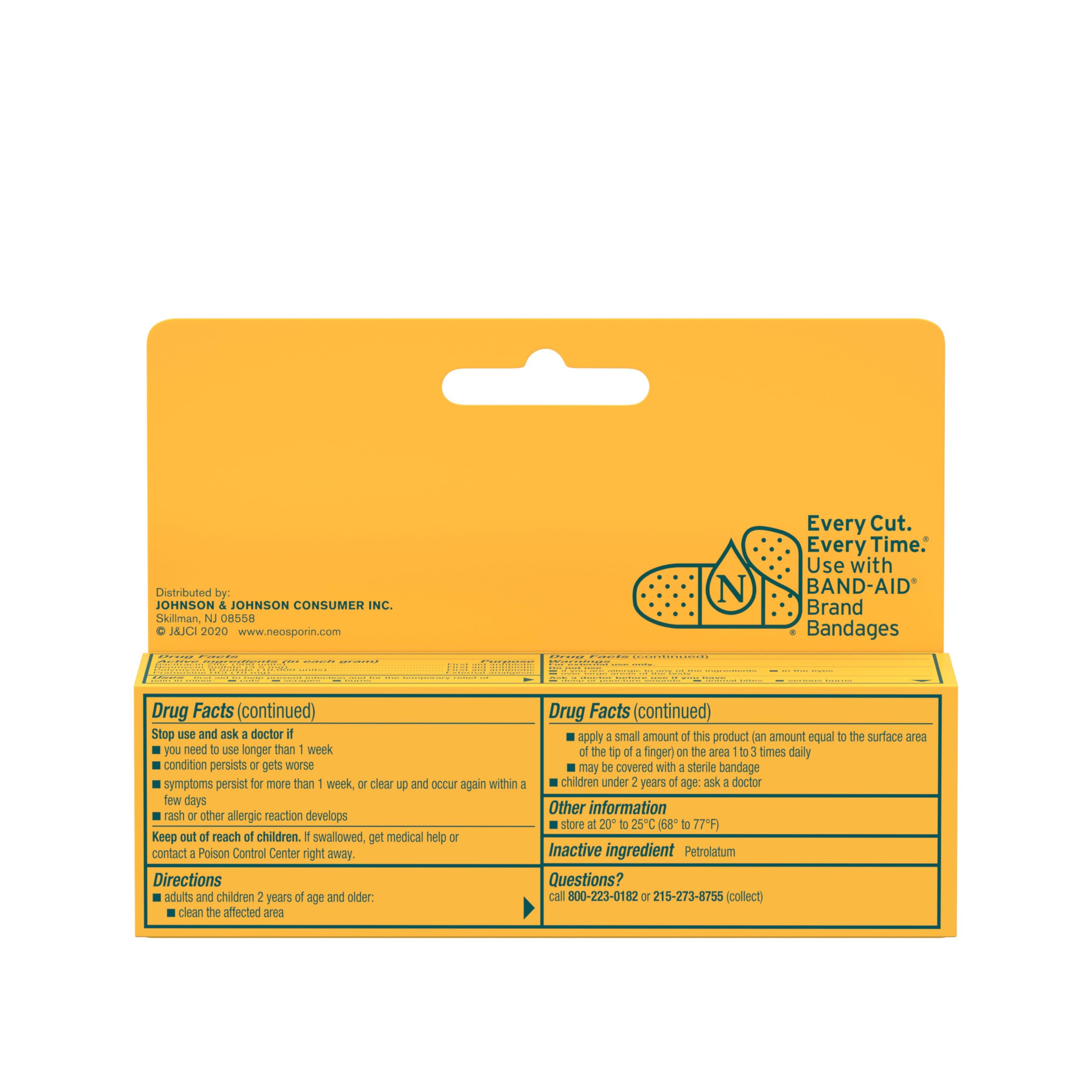 Neosporin + Maximum-Strength Triple Antibiotic Ointment with Pain Relief, Dual Action First Aid Wound Care, No-Sting Formula with Pramoxine HCl, Bacitracin Zinc, 1 oz Single Tube