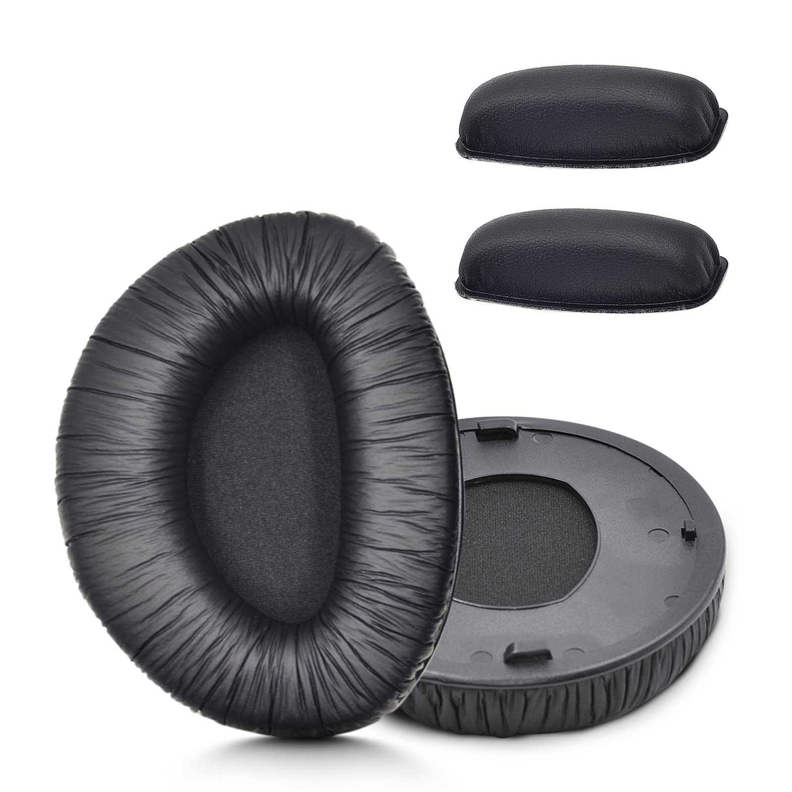 XBERSTAR Replacement Ear Pads for Sennheiser RS160 Earpads for Sennheiser RS170 Ear Cushion for Sennheiser RS180 Headphone Earpads (Leather earpad +Headband)