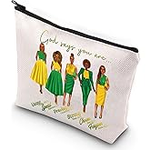 G2TUP Sorority Sisterhood Makeup Bag Yellow and Green Sorority Gift God Says You Are Sorority Zipper Pouch Bag Greek Paraphernalia (God Says Yellow Green)
