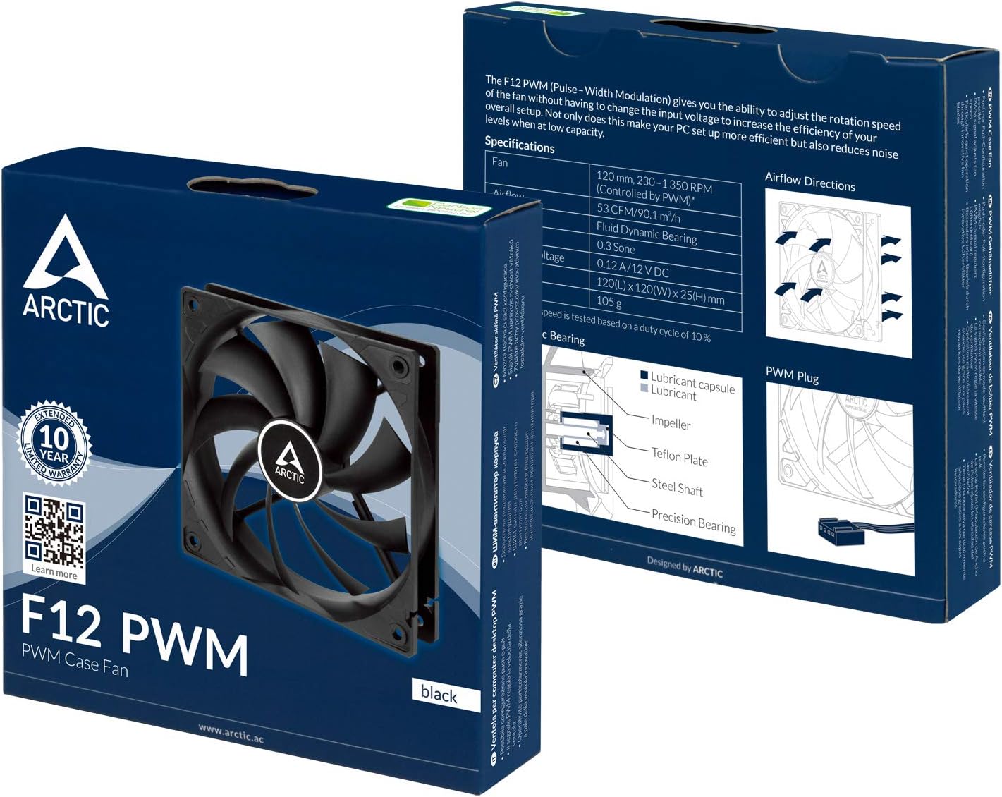 ARCTIC F12 PWM, 120 mm PWM PC fan, CPU silent, controlled PWM technology, push and pull configuration - Image 5