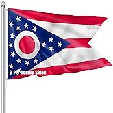 Nuibers Ohio Flag 3x5 FT Sturdy for Outside, Heavy Duty 3Ply Polyester Ohio State Flags Outdoor, Double Sided Long Lasting OH State Flag Brass Grommets