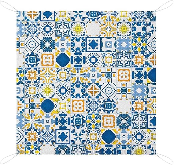 Nomorer - Manta de playa, color amarillo y azul, impermeable