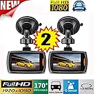 Becoler 2 PCS Car 1080P 2.2 Inch Full HD DVR Vehicle Dash Cam Video with G-sensor Night Vision