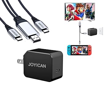 Amazon Com Switch Tv Dock Bundle Power Hdmi Cable Docking Station For Nintendo Switch Joyican Usb C w Pd Charger Adapter For Nintendo Switch Lite Video Games