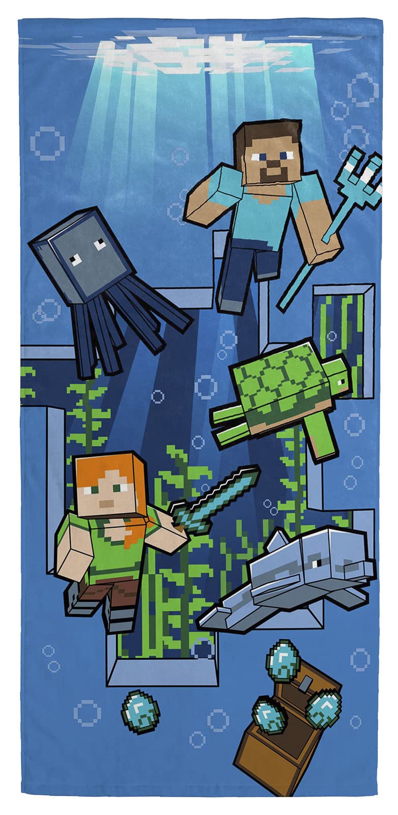 Jay Franco Minecraft Underwater Adventure 71cm x 147cm Beach Towel
