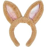TEBIEKOY Bunny Ears Headbands for Women Easter Rabbit Ear Headband Furry Rabbit Ear Headbands Cute Bunny Ear Hair Accessories