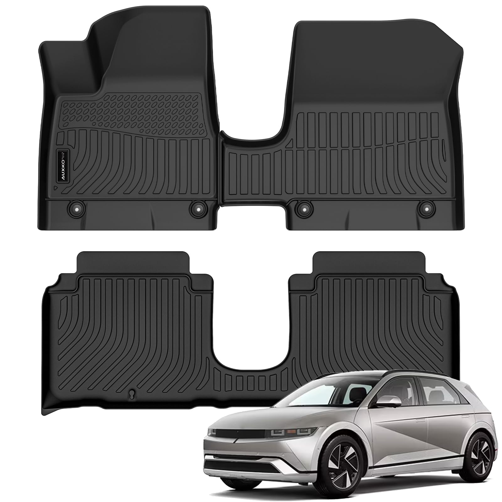 Auxko All Weather Floor Mats for Hyundai IONIQ 5 2025 Movable Console Model TPE Liners All Season Accessories Guard Odorless Anti-Slip Floor Liners for Hyundai IONIQ 5 2025 Image